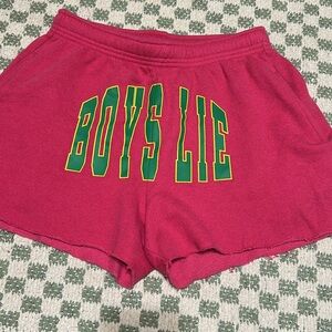 Boys Lie pink cut off sweat shorts!